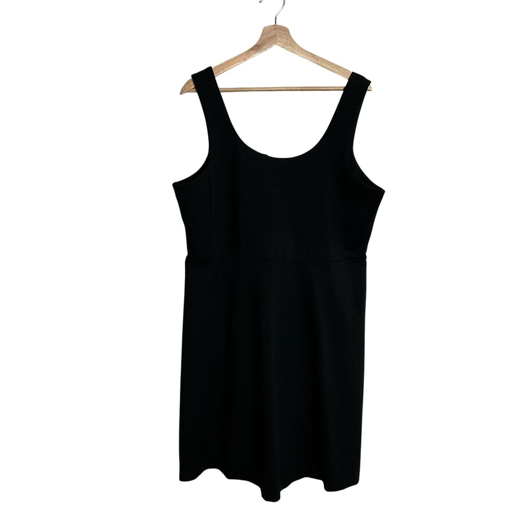 J. Crew Factory XL Black Strappy A-Line Dress LBD Minimalist NEW